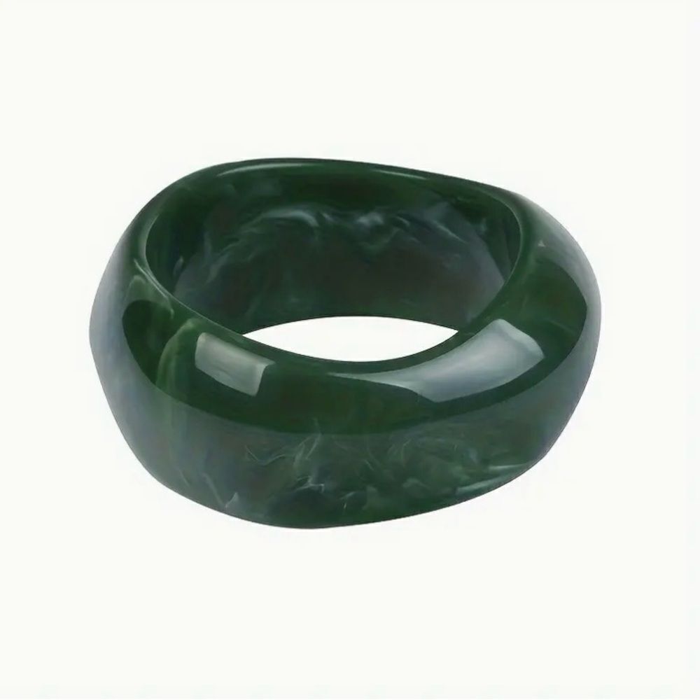 Naked Hanger Green Marbled Chic Resin Bangle - Picture 1 of 2